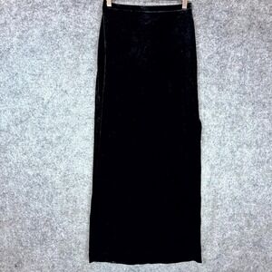 Tadashi Shoji Elegant Velvet Skirt Women XS Petite Black Neiman Marcus Side Slit